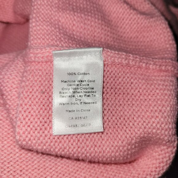 Talbots Pink Textured Knit Sweater Womens Medium 100% Cotton - Picture 5 of 5